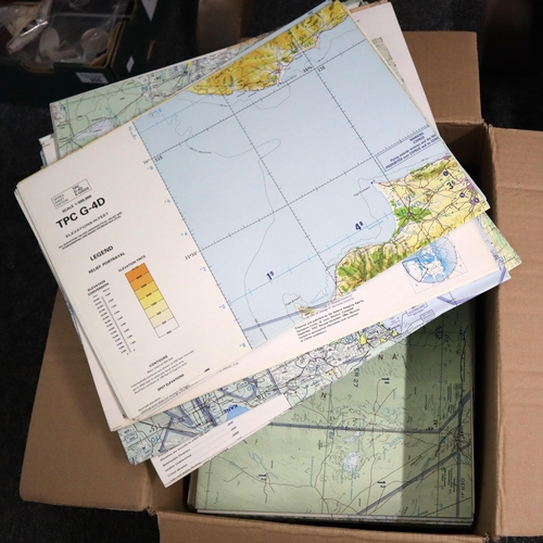 355 - Box of aeronautical topographical charts. One Millionth scale. Approximately 95 charts. (B.P. 21% + ... 