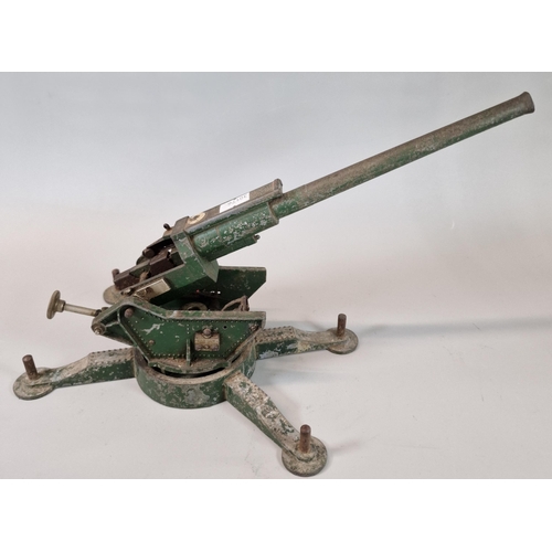 35A - Diecast white metal model of an Anti Aircraft Gun with adjustable mechanism and star shaped base. Th... 