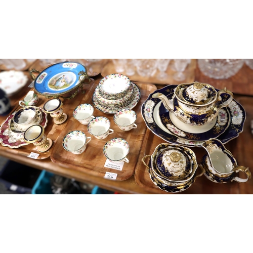 364 - Three trays of china to include: Royal Doulton floral tea ware, 19th century probably Coalport teapo... 