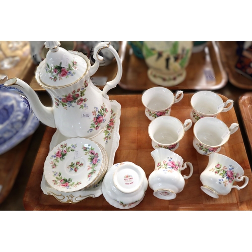 367 - Fifteen piece Royal Albert bone china 'Moss Rose' teaset. (B.P. 21% + VAT)