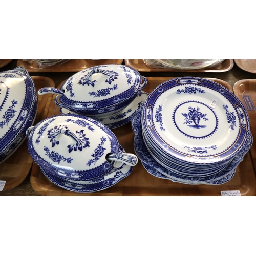 368 - Large collection of Warwick blue and white transfer printed design dinner ware together with a pair ... 