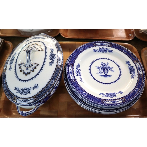 368 - Large collection of Warwick blue and white transfer printed design dinner ware together with a pair ... 