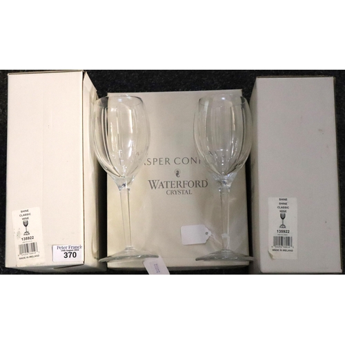 370 - Jasper Conran for Waterford Crystal, six 'Shine Classic' wine glasses. Three boxes. (3) (B.P. 21% + ... 