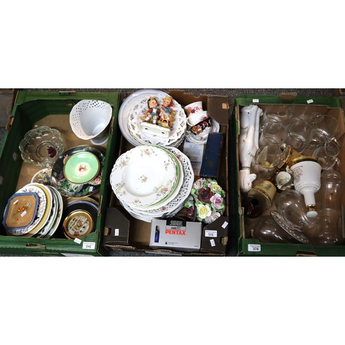 378 - Three boxes of assorted china and glass. (3) (B.P. 21% + VAT)