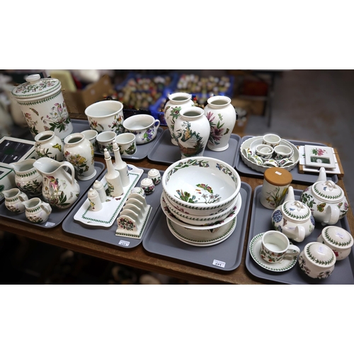 379 - Nine trays of Portmeirion 'The Botanic Garden' design items to include: teaware, baluster vases, lar... 