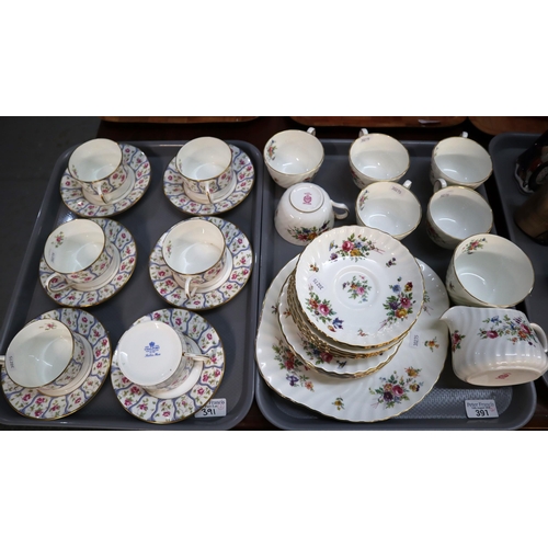 391 - Twenty one piece Minton bone china 'Marlow' teaset together with a set of six Coalport 'Kellis Rose'... 