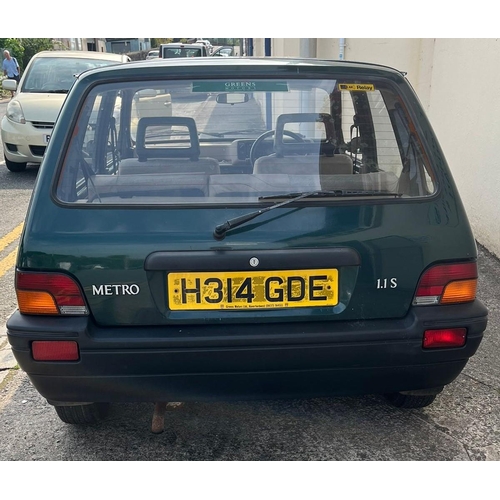 400 - MOTOR CAR; TO BE SOLD AT 12 NOON
1991 Rover Metro 1.1s, 5 door hatch-back – A locally owned and supp... 