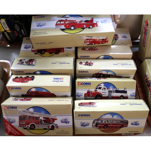 418 - Collection of Corgi Classics and other diecast Fire Vehicles, all in original boxes to include: Aeri... 