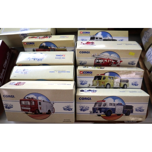 418 - Collection of Corgi Classics and other diecast Fire Vehicles, all in original boxes to include: Aeri... 