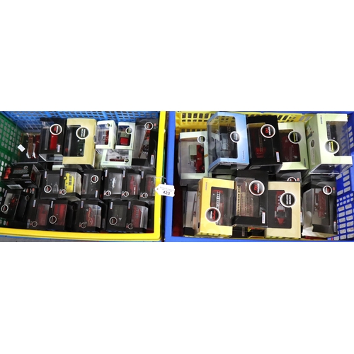 423 - Two boxes of Oxford scale 1:76 diecast model Fire Engines and Fire related vehicles, all in original... 