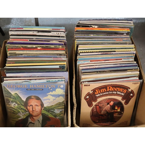 428 - Five boxes of assorted vintage LPs to include: Jim Reeves, Country and Western, Jerry Lee Lewis, The... 