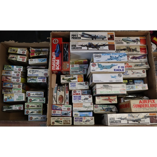 436 - Large collection of Airfix model planes and helicopters together with mainly boxes of empty Airfix M... 