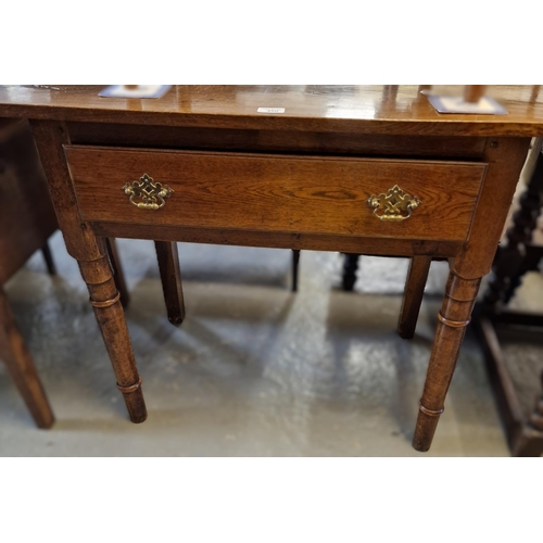 450 - Oak single drawer side table on baluster turned legs. 94x54x77cm approx. (B.P. 21% + VAT)