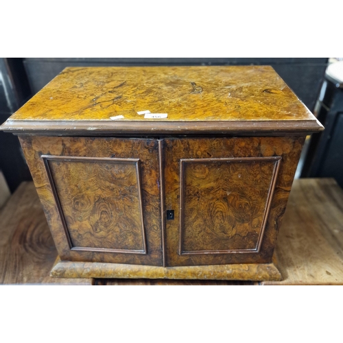 456 - Late 19th century burr walnut two door table top collector's cabinet. (B.P. 21% + VAT)