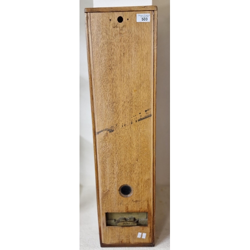 503 - Early 20th century oak cigarette dispenser.  (B.P. 21% + VAT)