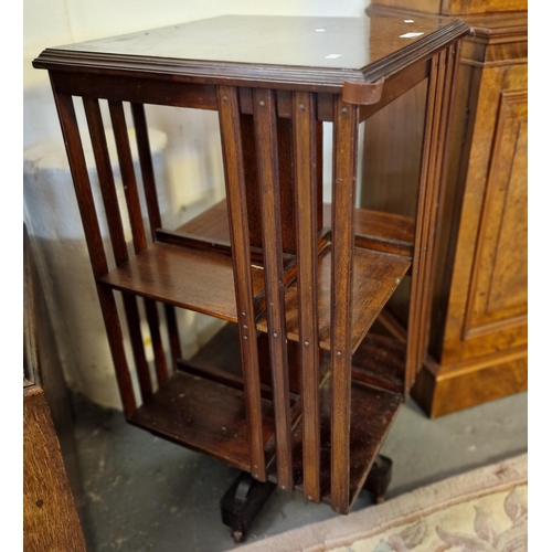 520 - Edwardian mahogany revolving bookcase of square form.  (B.P. 21% + VAT)