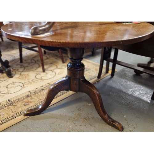 528 - 19th century oak tripod table of low form (probably cut down). Diameter 78cm approx.  (B.P. 21% + VA... 