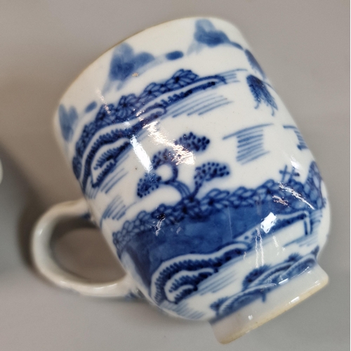 52A - Three small items of 18th century Chinese Export porcelain to include: blue and white saucer, blue a... 