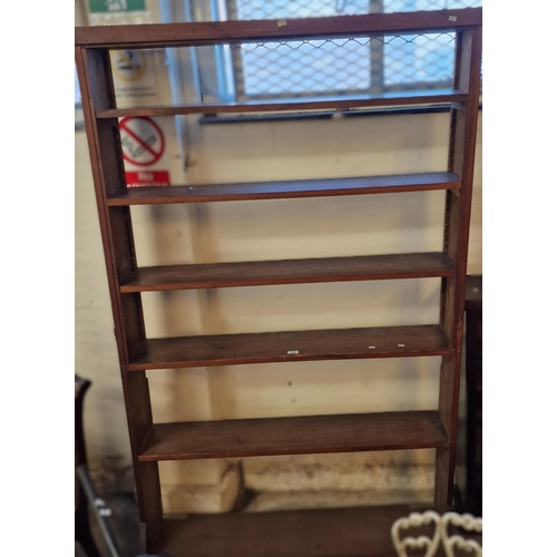 548 - Late 19th early 20th century pine open bookcase with adjustable shelves. 123x28x202cm approx.  (B.P.... 