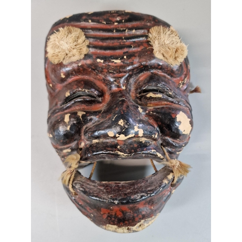 56 - Early 20th century Japanese papier mache Noh mask, with painted finish. 21cm high approx.  (B.P. 21%... 