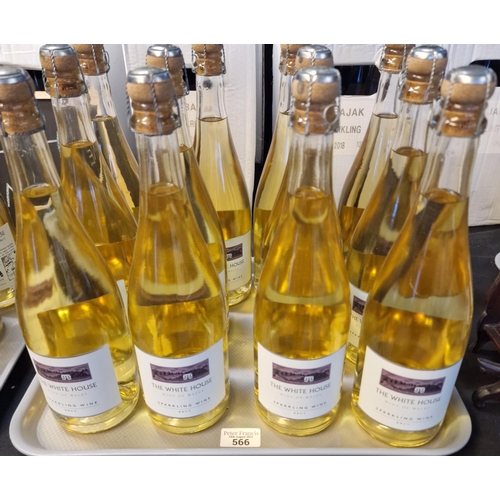 566 - Welsh Wine, The award winning Whitehouse Heritage Vineyard, sparkling white wine, 2018, twelve bottl... 