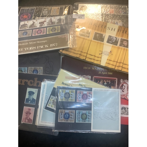 63 - Great Britain collection of stamp presentation packs in blue album, two year books plus various coll... 