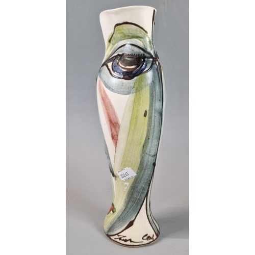 8 - Jonathan Cox, a studio pottery vase in the form of a stylised face. 27cm high approx.  (B.P. 21% + V... 