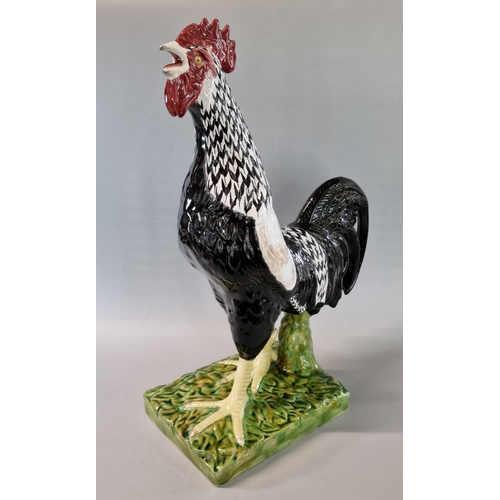 89 - Continental ceramic study of a cockerel/rooster. 53cm high approx.  (B.P. 21% + VAT)