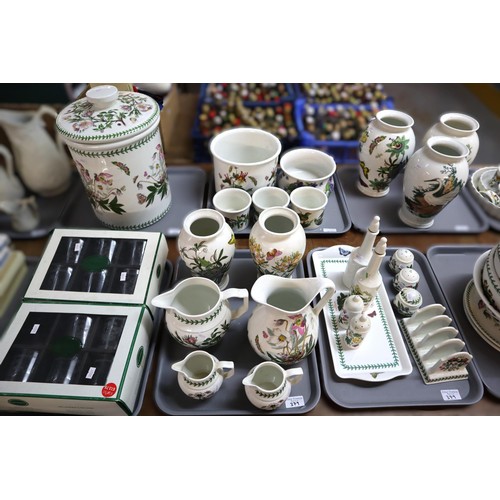 379 - Nine trays of Portmeirion 'The Botanic Garden' design items to include: teaware, baluster vases, lar... 