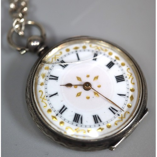 296 - Thomas Russell & Son of Liverpool gold plated keyless half hunter pocket watch with Roman face havin... 