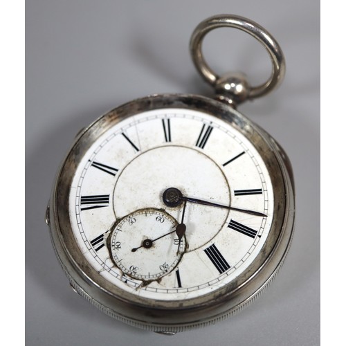 299 - Collection of silver pocket watches to include: Continental sweep seconds two dial chronograph, two ... 