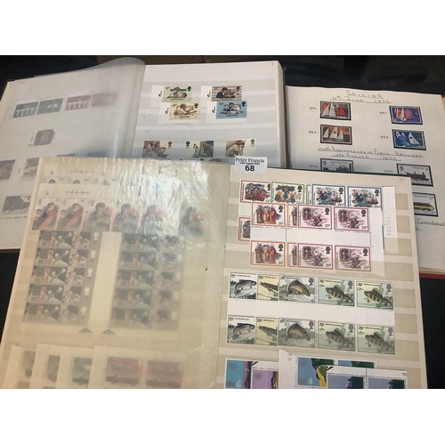 68 - Great Britain U/M mint collection of stamps in album and two stockbooks - 1953 to 1985 period. (B.P.... 