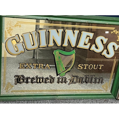 147 - Guinness advertising mirror 'Guinness Extra Stout brewed in Dublin'. The mirror, 36x87cm approx. Fra... 