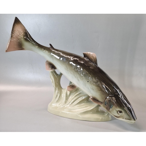 17 - Royal Dux porcelain study of a salmon. 38cm long approx. (B.P. 21% + VAT)