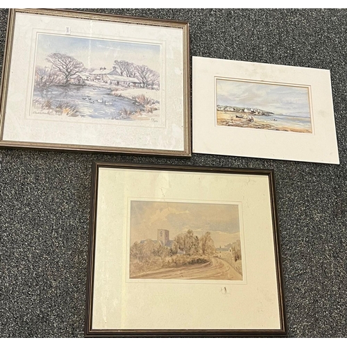 187 - Group of assorted furnishing prints of Welsh interest, various, together with watercolour etc. (6) (... 