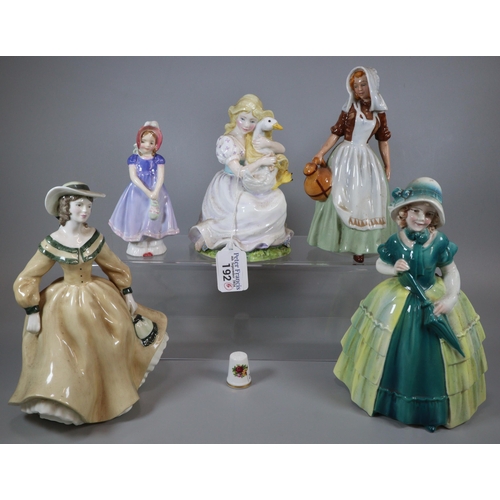 192 - Collection of Royal Doulton and other figurines to include: 'Ivy', 'The Milk Maid' etc. (6) (B.P. 21... 