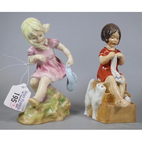 195 - Two Royal Worcester porcelain figurines, 'March' and 'Saturday's Child works hard for a living'. (2)... 