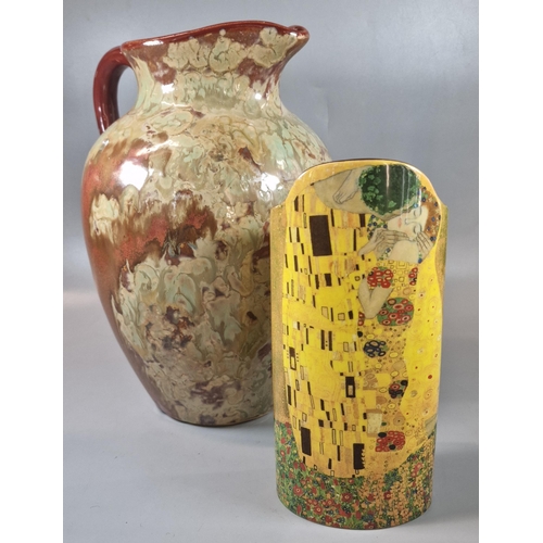 20 - After Gustav Klimt, a 'Silhouette D'Art' for Beswick cylinder vase. 23cm high approx., together with... 