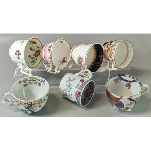 21 - Collection of 19th century Spode porcelain tea and coffee cups, various together with a Newhall/Mile... 