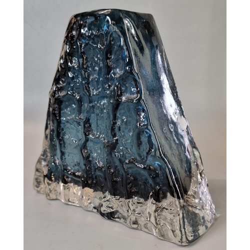 26 - Whitefriars textured grey glass pyramid vase. 18cm high approx. (B.P. 21% + VAT)