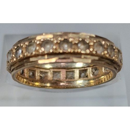 262 - 9ct gold full eternity style ring. 3g approx. Size M1/2.  (B.P. 21% + VAT)