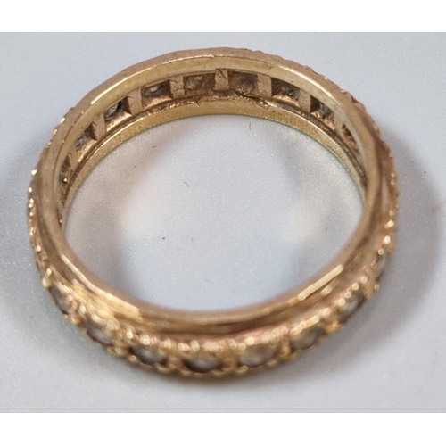 262 - 9ct gold full eternity style ring. 3g approx. Size M1/2.  (B.P. 21% + VAT)