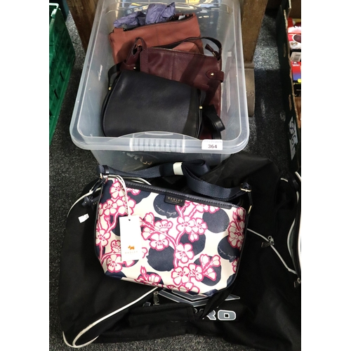 364 - Box of modern ladies' bags, Umbro sports bag etc. (B.P. 21% + VAT)