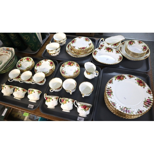 369 - Five trays of Royal Albert bone china 'Old Country Roses' design tea and dinner ware items. (5) (B.P... 