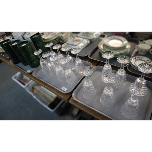 376 - Collection of Tyrone Irish crystal wine glasses, some in tubular boxes. (B.P. 21% + VAT)