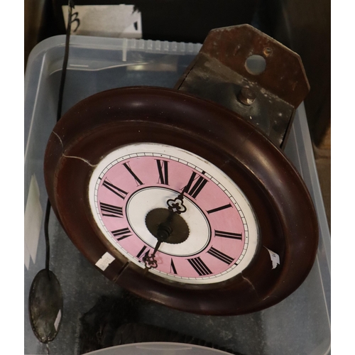 379 - Early 20th century Postman's clock with cone shaped weights and pendulum. (B.P. 21% + VAT)