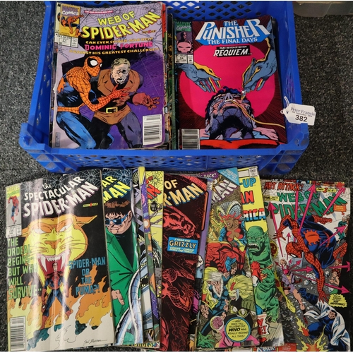 382 - Collection of Spiderman Marvel comics and others including: The Punisher Final Days circa late 80s e... 