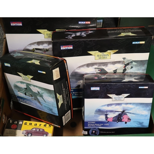 384 - Collection of Corgi The Aviation Archives scale 1:72 airplanes to include: Bae Sea Harrier, Blackbur... 