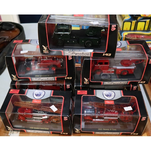 444 - Set of seven Signature Series 1:43 scale diecast models of Fire Engines in original boxes. (7)  (B.P... 