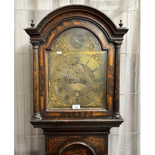 460 - 18th century English eight-day longcase clock, the face marked Thomas Bodle, Ryegate, having chinois... 